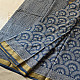 Shop Block Printed Cotton Blue Saree