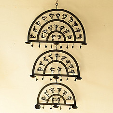 Ahou | Wrought Iron ~ Trible Wall Hanging Lamp Holder