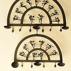 Ahou | Wrought Iron ~ Trible Wall Hanging Lamp Holder