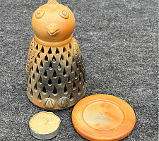 Terracotta Tales | Pottery Art ~ Straight Sparrow T Light Holder extra