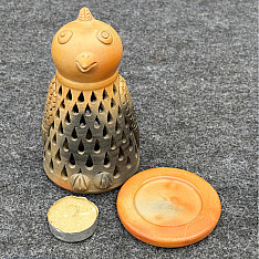 Terracotta Tales | Pottery Art ~ Straight Sparrow T Light Holder extra