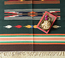 A finite infinity ❧ Handwoven Geometric Dhurries  - 5 x 3 Feet