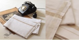 Damodar . दामोदर  ✹ Handloom Men's Dhoti Khes - Cotton + Matka Silk - White