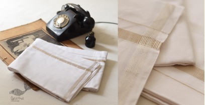Damodar . दामोदर  ✹ Handloom Men's Dhoti Khes - Cotton + Matka Silk - White