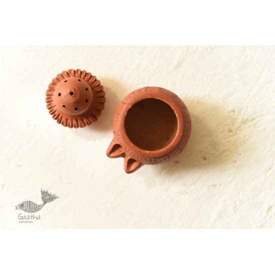 Shop Terracotta Handmade Clay - Diya With Incense Stick Stand