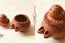 Maati Ka Kaam | Terracotta - Diya With Incense Stick Stand