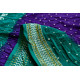 summer special Cotton Bandhani green & violet Saree