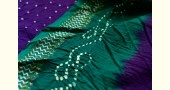 summer special Cotton Bandhani green & violet Saree
