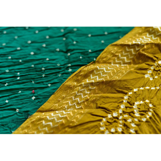 summer special Cotton Bandhani green Saree