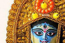 Mukhauta . मुखौटा : Handmade Paper Mache Chhau Kali Mask