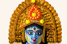 Mukhauta . मुखौटा : Handmade Paper Mache Chhau Kali Mask
