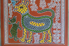 Mandana Art - Painting  ~ Dog ( 11 x 14 inch)