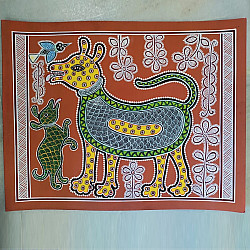 Mandana Art - Painting  ~ Dog ( 11 x 14 inch)