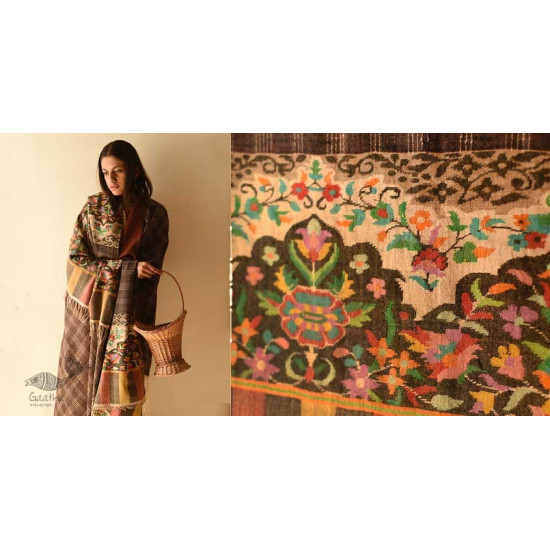 shop Kashmiri handwoven Pure Pashmina Kani Reversible Shawl