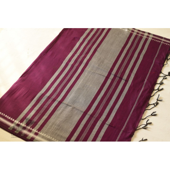 Casual Classics ❊ Everyday Handloom Saree - magenta cotton saree 