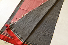 Casual Classics ❊ Handloom Saree ❊ Carbon Black With Red Border