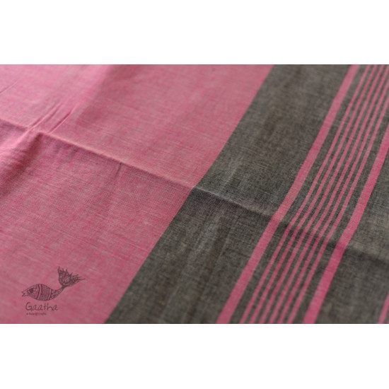 shop  Handloom Saree - Carbon Black With Rani Pink Border