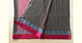 shop  Handloom Saree - Carbon Black With Rani Pink Border