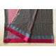 shop  Handloom Saree - Carbon Black With Rani Pink Border