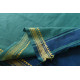 shop Green Cotton Saree With Blue Pallu