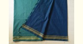 shop Green Cotton Saree With Blue Pallu