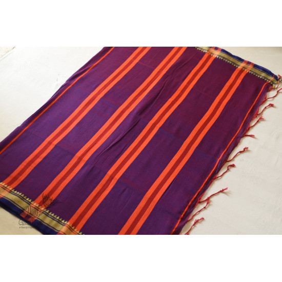 shop pure cotton handloom saree - purple