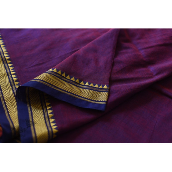 shop pure cotton handloom saree - purple