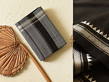 Casual Classics ❊ Handloom Cotton Black Saree