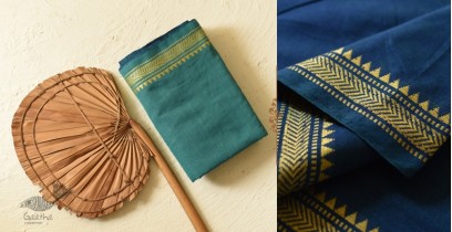 Casual Classics ❊ Handloom Saree ❊ Green Cotton Saree With Blue Pallu