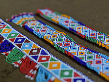 Shubh-Laabh . शुभ लाभ ⁂ Glass Bead Temple Toran (Set of Three) ⁂ 2