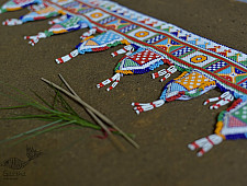 Shubh-Laabh . शुभ लाभ ⁂ Glass Bead Toran (36" x 8.5") ⁂ 5