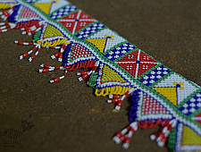 Shubh-Laabh . शुभ लाभ ⁂ Glass Bead Toran (36.5" x 4.5") ⁂ 7