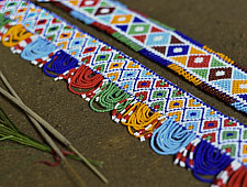 Shubh-Laabh . शुभ लाभ ⁂ Glass Bead Temple Toran (Set of Three) ⁂ 1