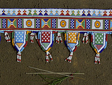 Shubh-Laabh . शुभ लाभ ⁂ Glass Bead Toran (36" x 8.5") ⁂ 5