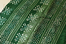 Eshana ~ Batik Linen Green Saree