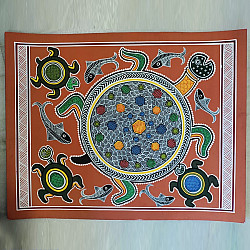 Mandana Art - Painting | Lucky Charm Turtle ( 11 x 14 inch)