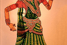 Leather Puppets | Radha (Green Saree) 