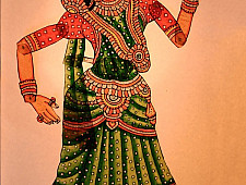 Leather Puppets | Radha (Green Saree) 