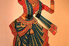 Leather Puppets | Raadha (Green/Orange/Pink)