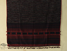 Breezy Mangroves | Handwoven Bhujodi Cotton Dupatta - Navy Blue