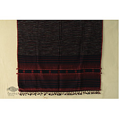 Breezy Mangroves | Handwoven Bhujodi Cotton Dupatta - Navy Blue