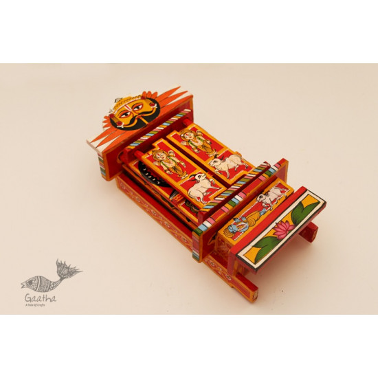 कथनिक ☀ Kaavad a Wooden Shrine ( RED - 29 cm) ~ 113