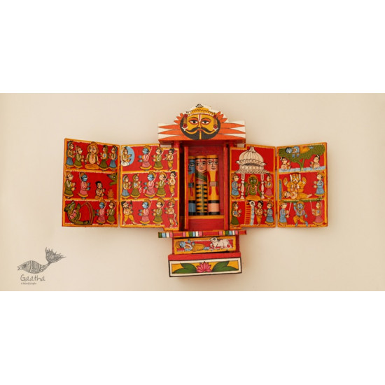 कथनिक ☀ Kaavad a Wooden Shrine ( RED - 29 cm) ~ 113