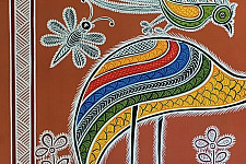 Mandana Art - Painting ~ Crane ( 11 x 14 inch)