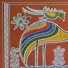 Mandana Art - Painting ~ Crane ( 11 x 14 inch)