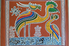 Mandana Art - Painting ~ Crane ( 11 x 14 inch)