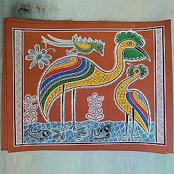 Mandana Art - Painting ~ Crane ( 11 x 14 inch)