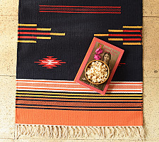 A finite infinity ❧ Handwoven Geometric Dhurries  ( 2 x 6 )