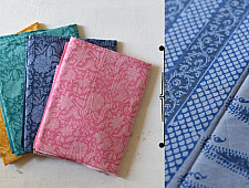 Eshana ~ Gaamthi Block Print Cotton Saree ( Four Color Options ) - B