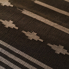 A finite infinity ❧ Handwoven Geometric Dhurries  ( 2 x 6 ) - Carbon Black